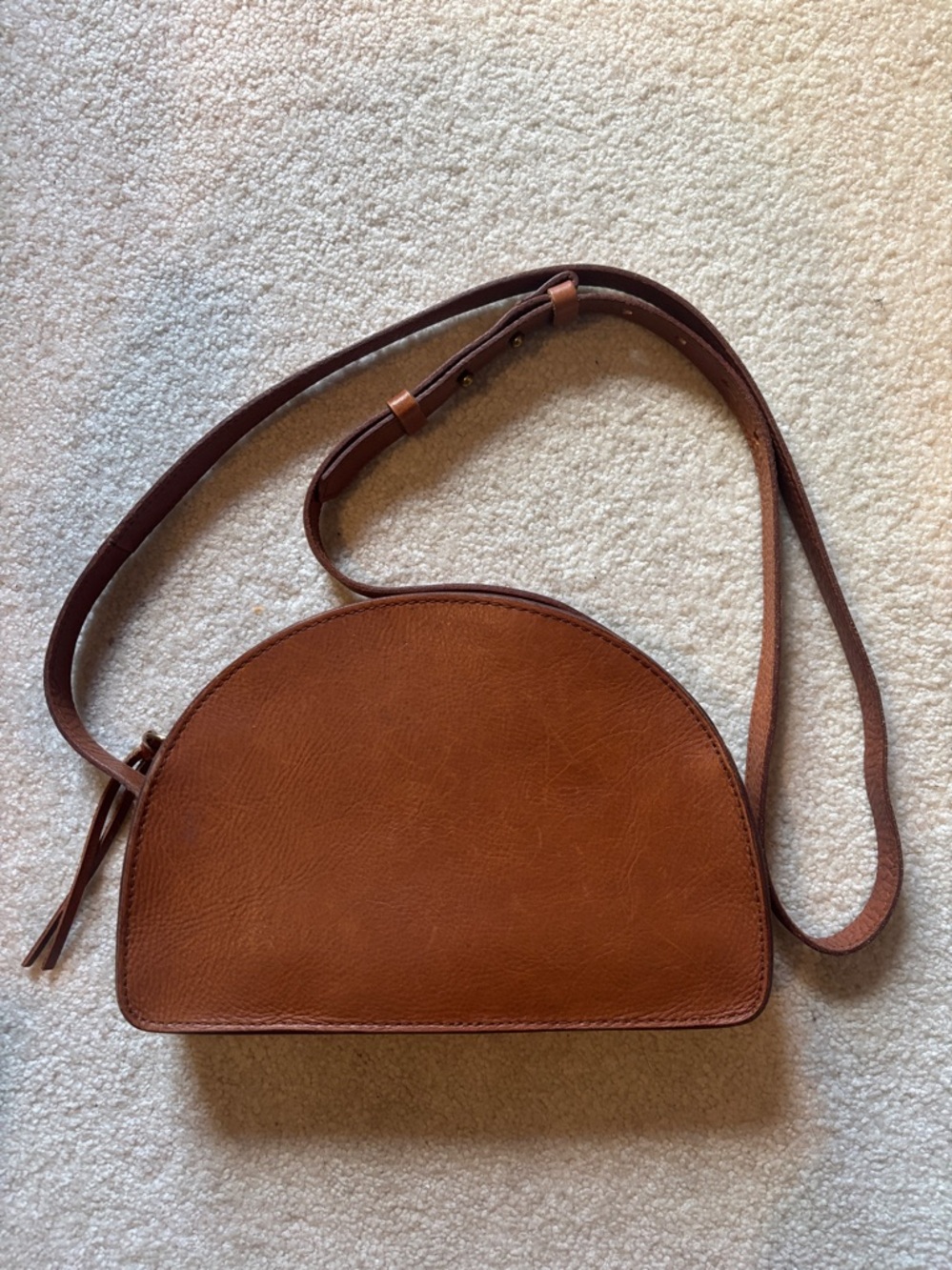 Madewell “The Simple Half Moon” Brown Crossbody Bag - Picture 2 of 8